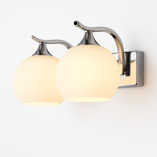 Applique murale LED chromé avec boule en verre Creative - vue 6 sur 5
