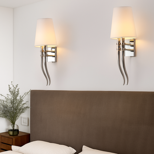 Applique murale LED chromée avec abat-jour Hotel - vue 2 sur 5