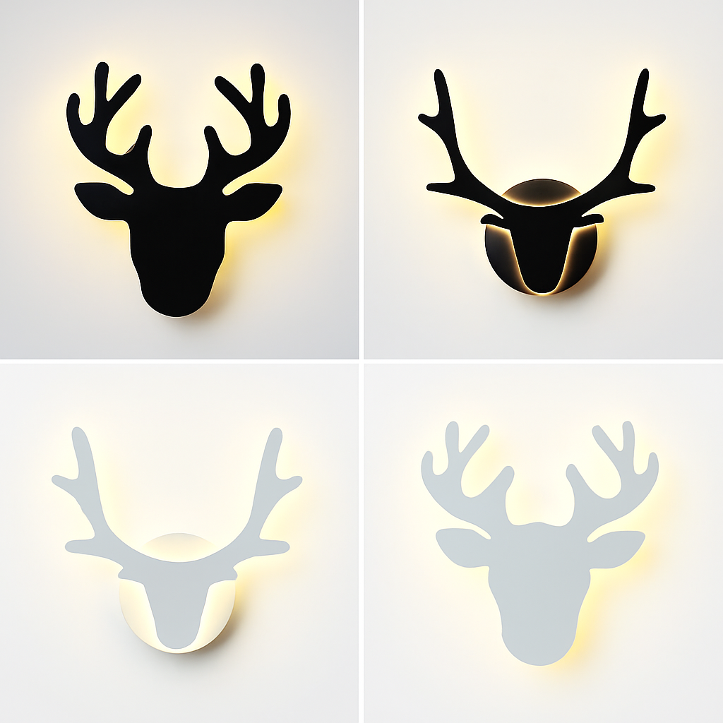 Applique murale LED créative en forme de cerf - vue 3 sur 10