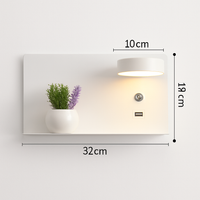 applique murale led décorative avec interrupteur et usb