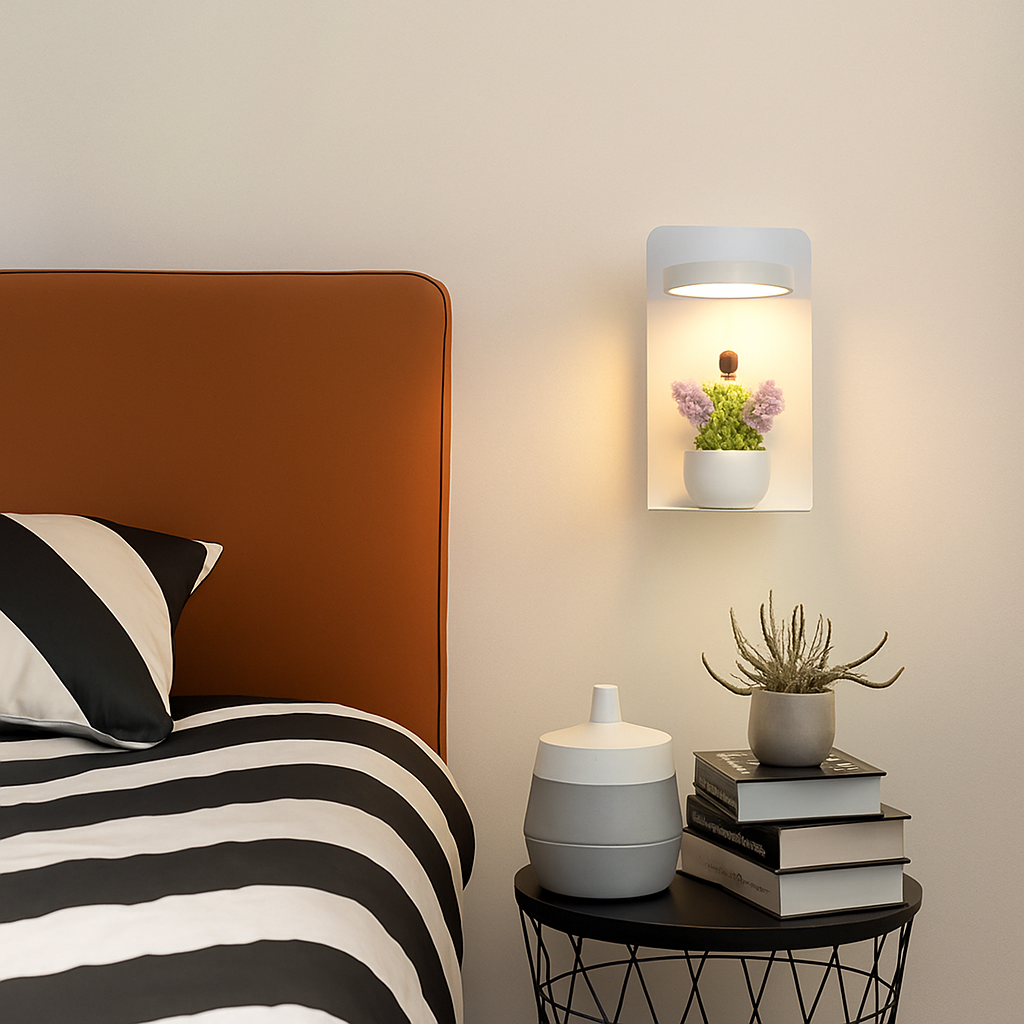 applique murale led décorative avec interrupteur et usb - vue 3 sur 15