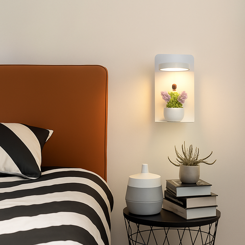applique murale led décorative avec interrupteur et usb - vue 4 sur 15