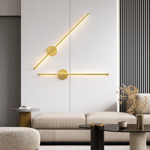 Applique murale LED d'intérieur en or et noir - vue 6 sur 23