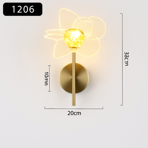 applique murale led de luxe en forme de fleur décorative - vue 12 sur 12