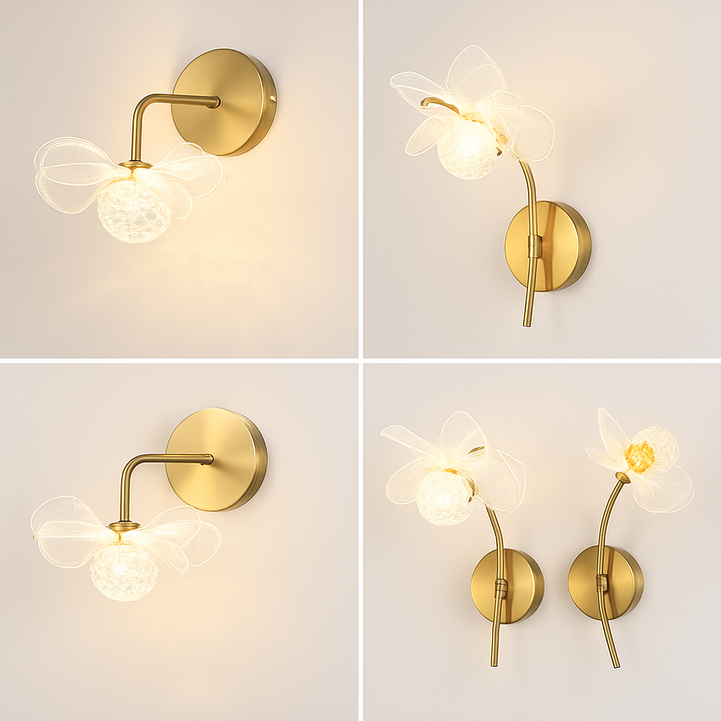 applique murale led de luxe en forme de fleur décorative - vue 4 sur 12