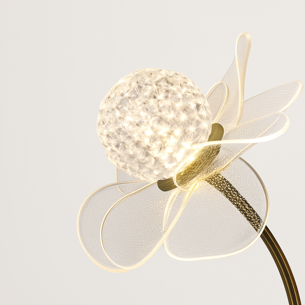applique murale led de luxe en forme de fleur décorative - vue 5 sur 12
