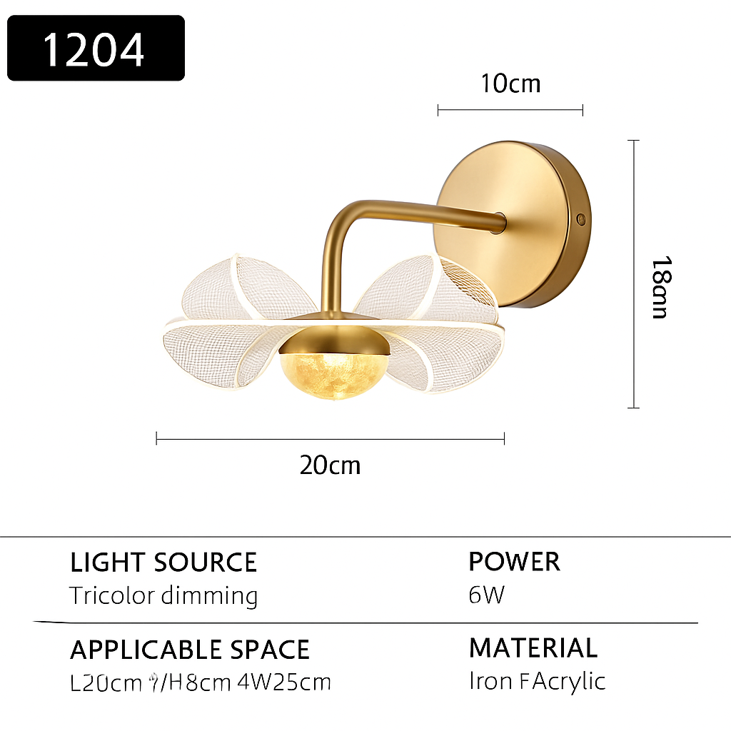 applique murale led de luxe en forme de fleur décorative - vue 7 sur 12