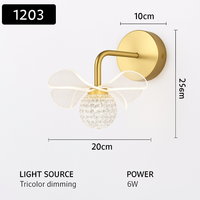 applique murale led de luxe en forme de fleur décorative