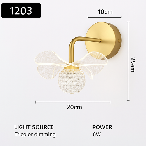 applique murale led de luxe en forme de fleur décorative