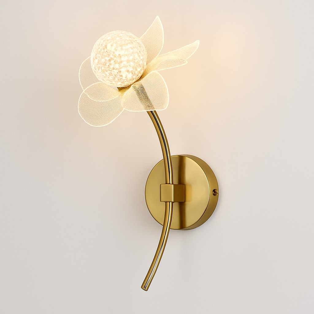applique murale led de luxe en forme de fleur décorative - vue 10 sur 12
