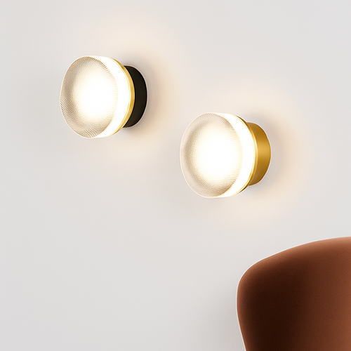 applique murale led de luxe moderne luminaire décoratif rond doré - vue 2 sur 8
