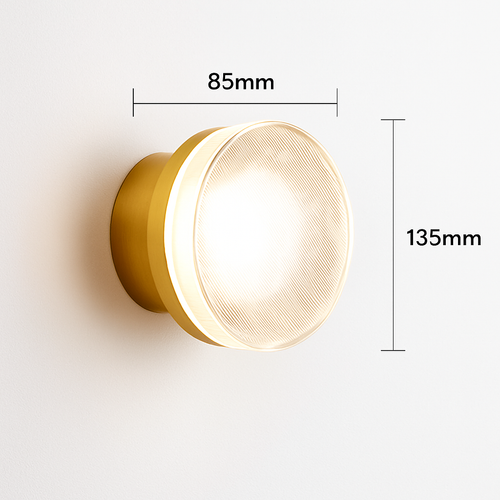 applique murale led de luxe moderne luminaire décoratif rond doré - vue 3 sur 8