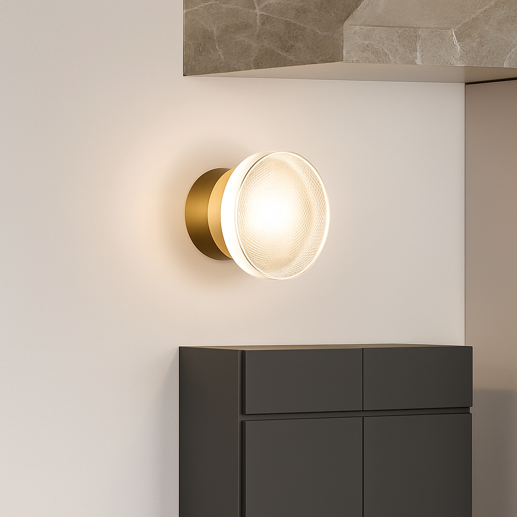 applique murale led de luxe moderne luminaire décoratif rond doré - vue 4 sur 8