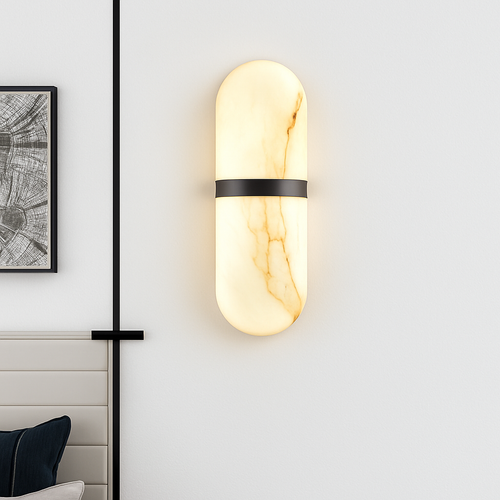 applique murale led demi-cylindre imitation marbre - vue 5 sur 8