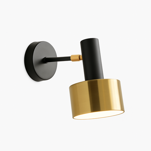 Applique murale LED design avec base doré et abat-jour métal Home - vue 2 sur 7