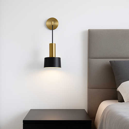 Applique murale LED design avec base doré et abat-jour métal Home - vue 3 sur 7