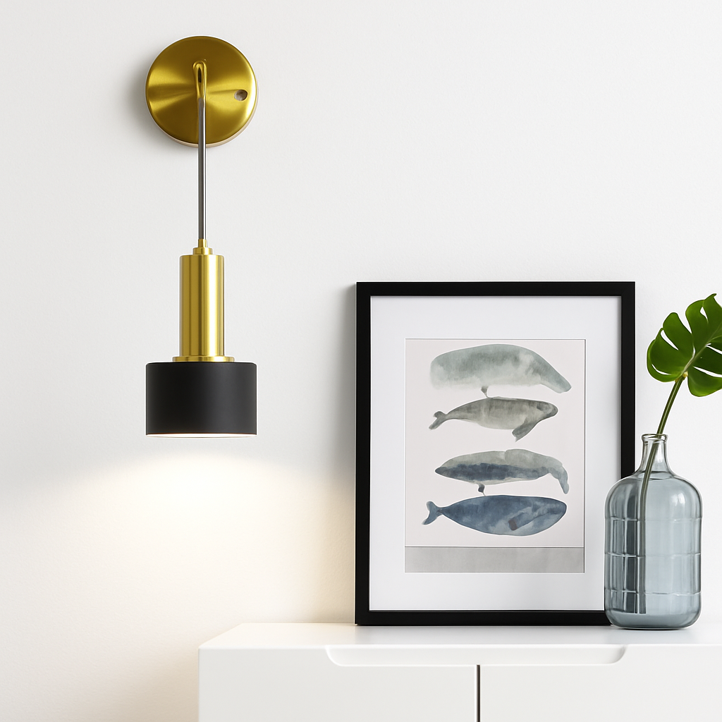 Applique murale LED design avec base doré et abat-jour métal Home - vue 3 sur 7