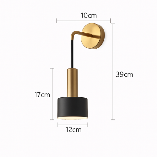 Applique murale LED design avec base doré et abat-jour métal Home - vue 7 sur 7