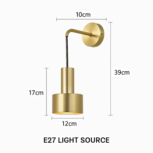 Applique murale LED design avec base doré et abat-jour métal Home - vue 8 sur 7