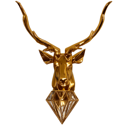 Applique murale LED design cerf (doré ou argenté) - vue 4 sur 7
