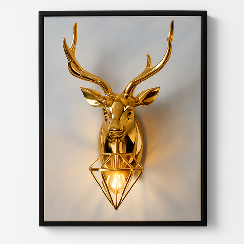 Applique murale LED design cerf (doré ou argenté) - vue 8 sur 7