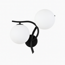 Applique murale LED design croisé avec boule de verre (noir ou doré)