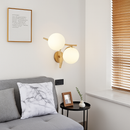 Applique murale LED design croisé avec boule de verre (noir ou doré)