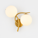 Applique murale LED design croisé avec boule de verre (noir ou doré)