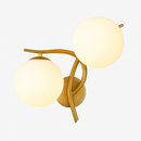 Applique murale LED design croisé avec boule de verre (noir ou doré)