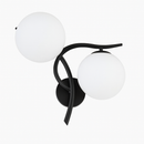 Applique murale LED design croisé avec boule de verre (noir ou doré)