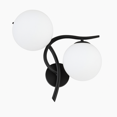 Applique murale LED design croisé avec boule de verre (noir ou doré) - vue 8 sur 8