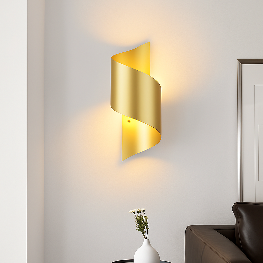 Applique murale LED design dorée moderne - vue 2 sur 7