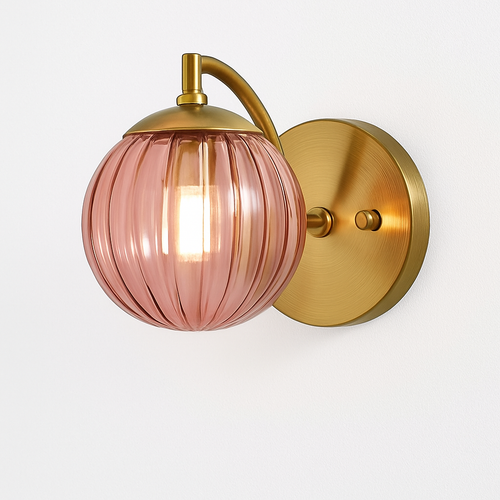 Applique murale LED doré avec boule en verre fumé Scone - vue 6 sur 9