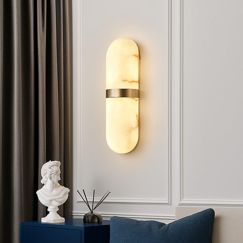 applique murale led elliptique imitation marbre style européen minimaliste - vue 5 sur 7