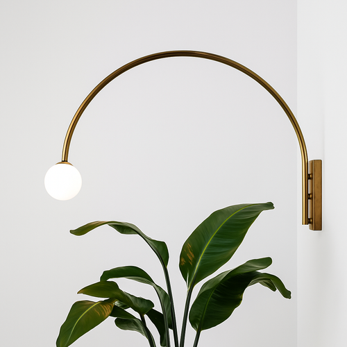applique murale led en arc doré design moderne pour intérieur élégant - vue 2 sur 9