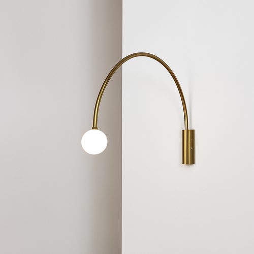 applique murale led en arc doré design moderne pour intérieur élégant - vue 3 sur 9