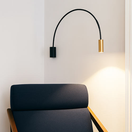 applique murale led en arc doré design moderne pour intérieur élégant - vue 4 sur 9