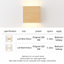 Applique murale Led en bois de couleur nordique