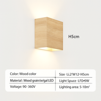 Applique murale Led en bois de couleur nordique