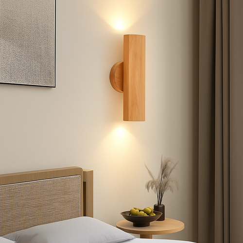Applique murale LED en bois massif de Style nordique - vue 2 sur 8