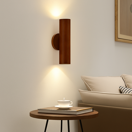 Applique murale LED en bois massif de Style nordique - vue 3 sur 8