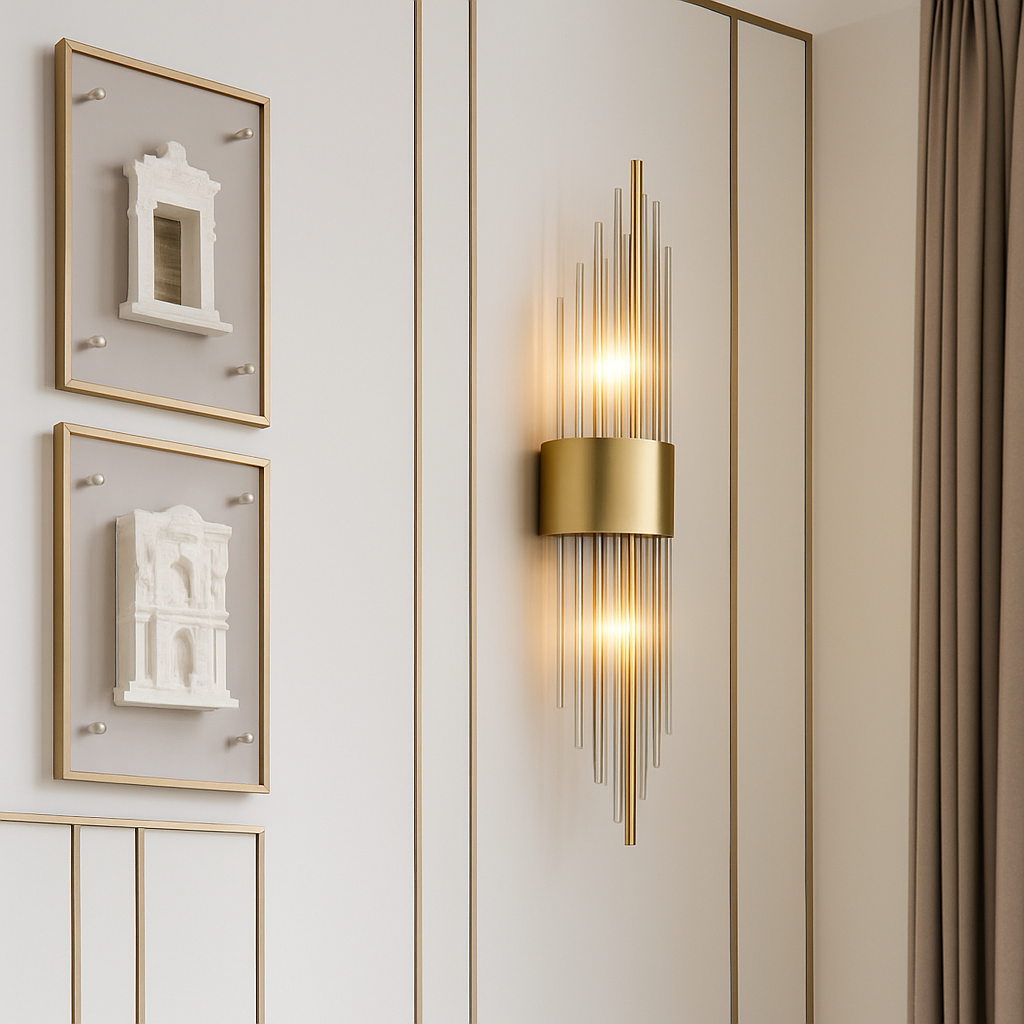 Applique murale LED en cristal clair