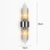 Applique murale LED en cristal clair