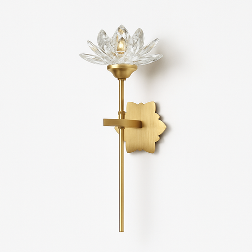 Applique murale LED en cristal de luxe en forme de lotus - vue 2 sur 8