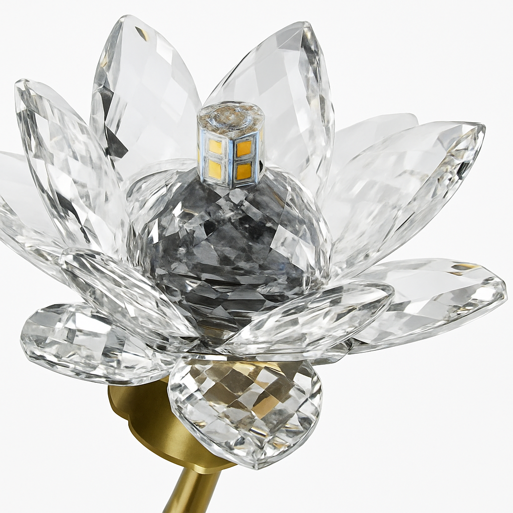 Applique murale LED en cristal de luxe en forme de lotus - vue 3 sur 8
