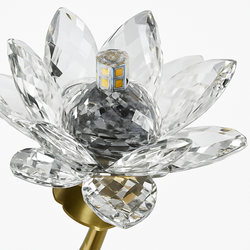 Applique murale LED en cristal de luxe en forme de lotus - vue 3 sur 8