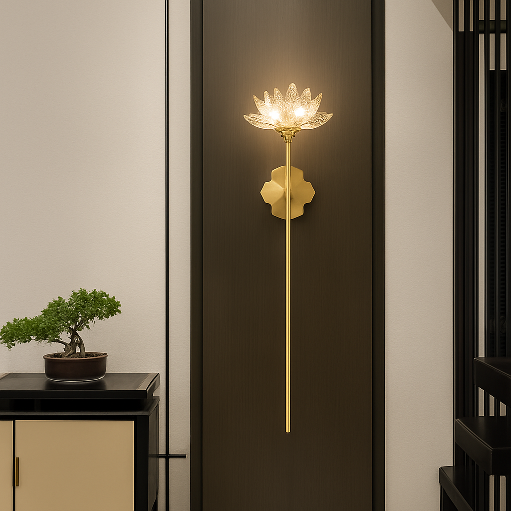 Applique murale LED en cristal de luxe en forme de lotus - vue 8 sur 8
