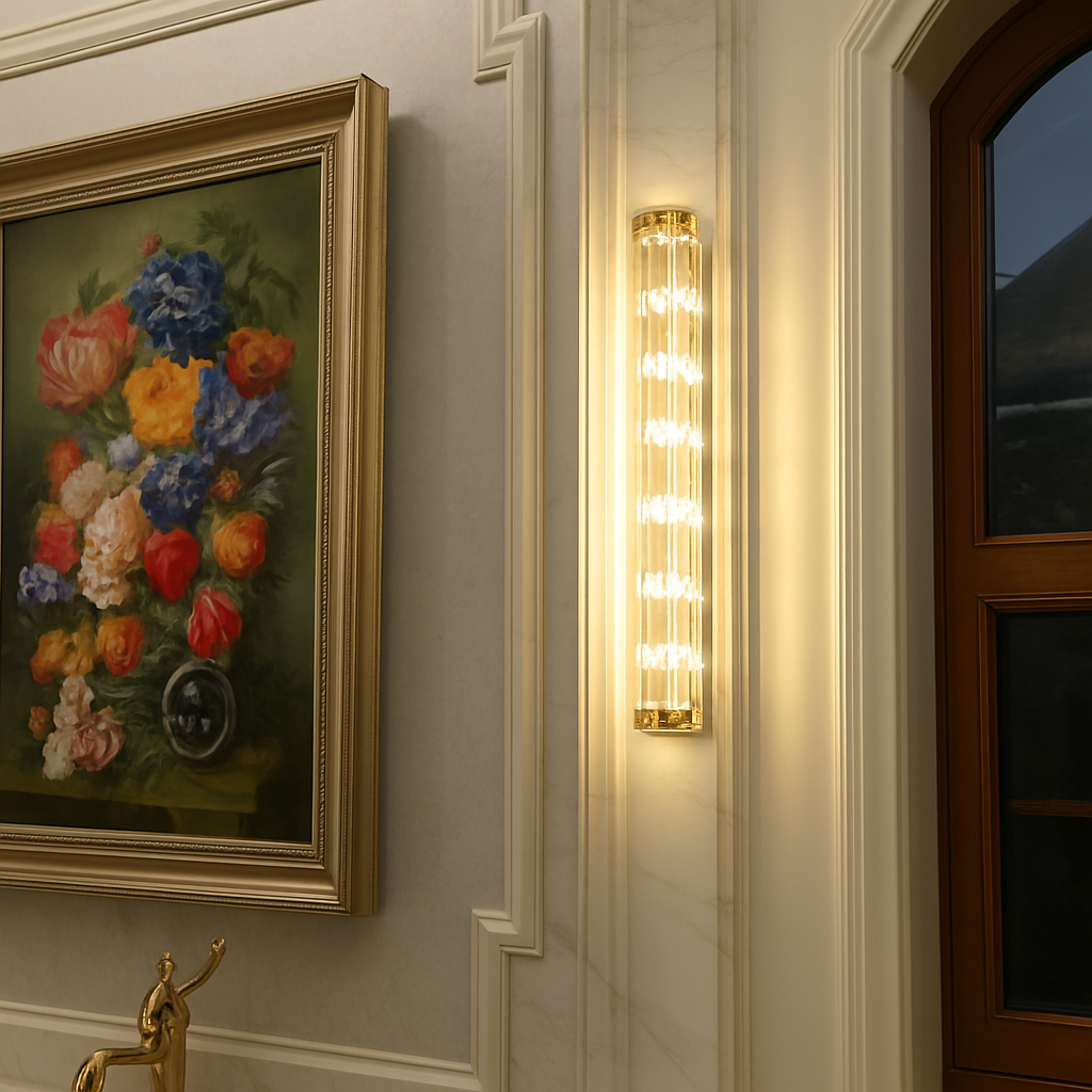 applique murale led en cristal design nordique pour intérieur moderne - vue 3 sur 8