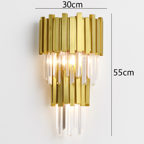 applique murale led en cristal doré design moderne pour décoration intérieure - vue 3 sur 9