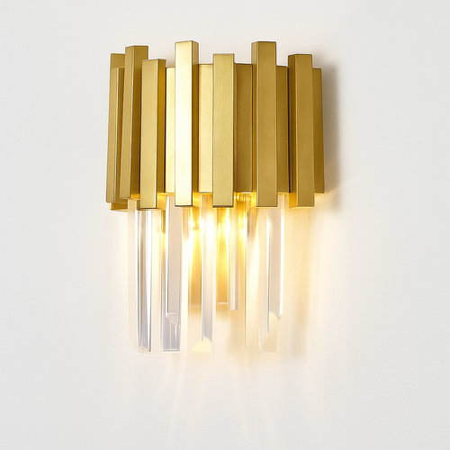 applique murale led en cristal doré design moderne pour décoration intérieure - vue 5 sur 9